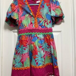 Greylin Anthropologie Colorful Tropical Print Dress